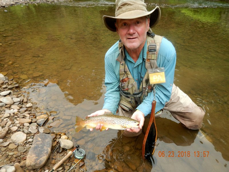 -Kettle Valley-055-.jpg - Ron and the fish.  Turned out to be a dandy.  Rather large for this stream.